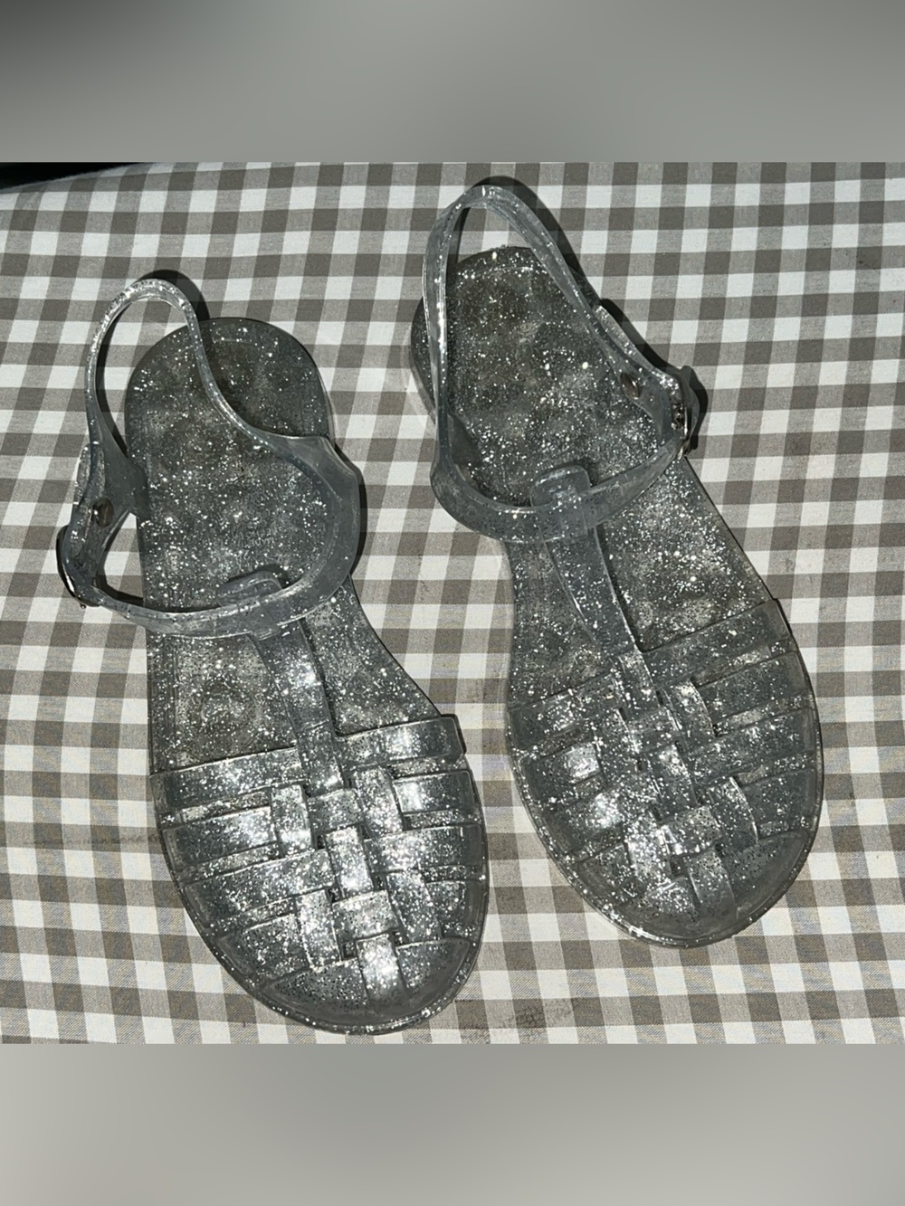 Clear Glitter Jelly Sandals - Old Navy